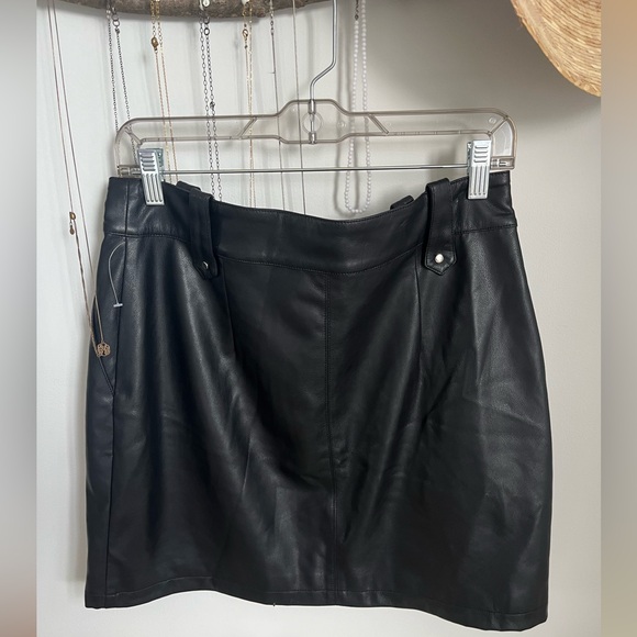 NWT 7 For All Mankind Leather Mink Skirt - Picture 3 of 3